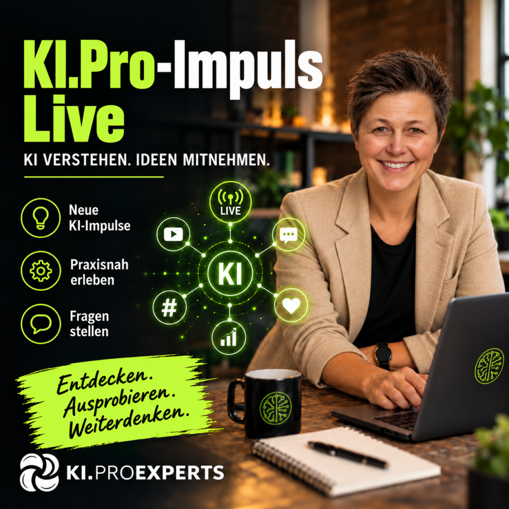 Der Live-Impuls für Künstliche Intelligenz im Business, jeden Monat Live